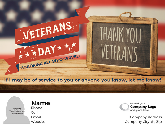 Veteran's Day - THANK YOU VETERANS! - QTY 100 - $0.79 Per Gift