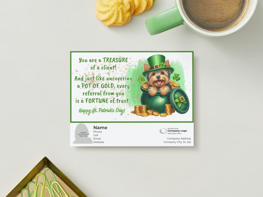 St. Patrick's Day - Uncovering a POT OF Gold - Customized Card - QTY 25 - $0.98 Per Card