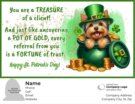 St. Patrick's Day - Uncovering a POT OF Gold - Customized Card - QTY 25 - $0.98 Per Card