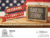 Veteran's Day - Customized Card  - QTY 25 - $0.98 Per Card