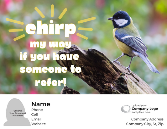 Chirp Referral - Customized Card - QTY 25 - $0.98 Per Card