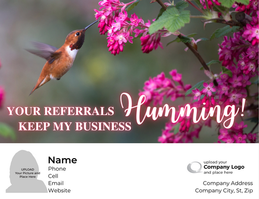 Keep my business HUMMING - Customized Card - QTY 25 - $0.98 Per Card