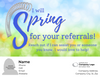 SPRING for your referrals! - Customized Card - QTY 25 - $0.98 Per Card