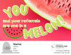 One in a MELON! - Customized Card - QTY 25 - $0.98 Per Card